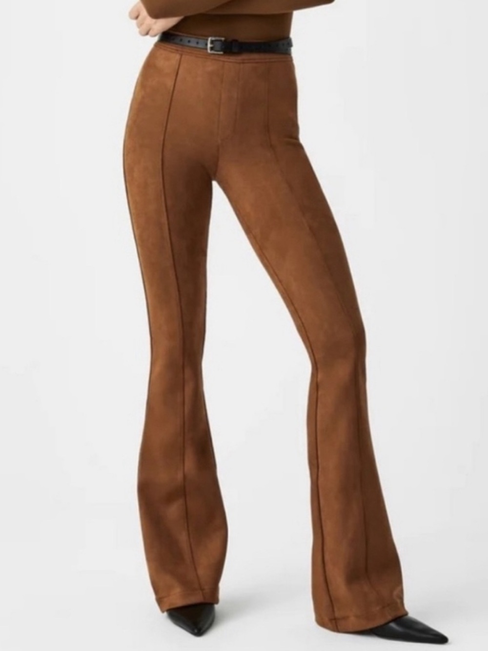 NWOT Spanx Faux Suede Flare Pants Sz S